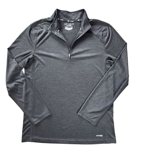 Tek Gear DryTek Men Top Running Shirt 1/4 Zip Pullover Charcoal  Mockneck Size S - Picture 1 of 14